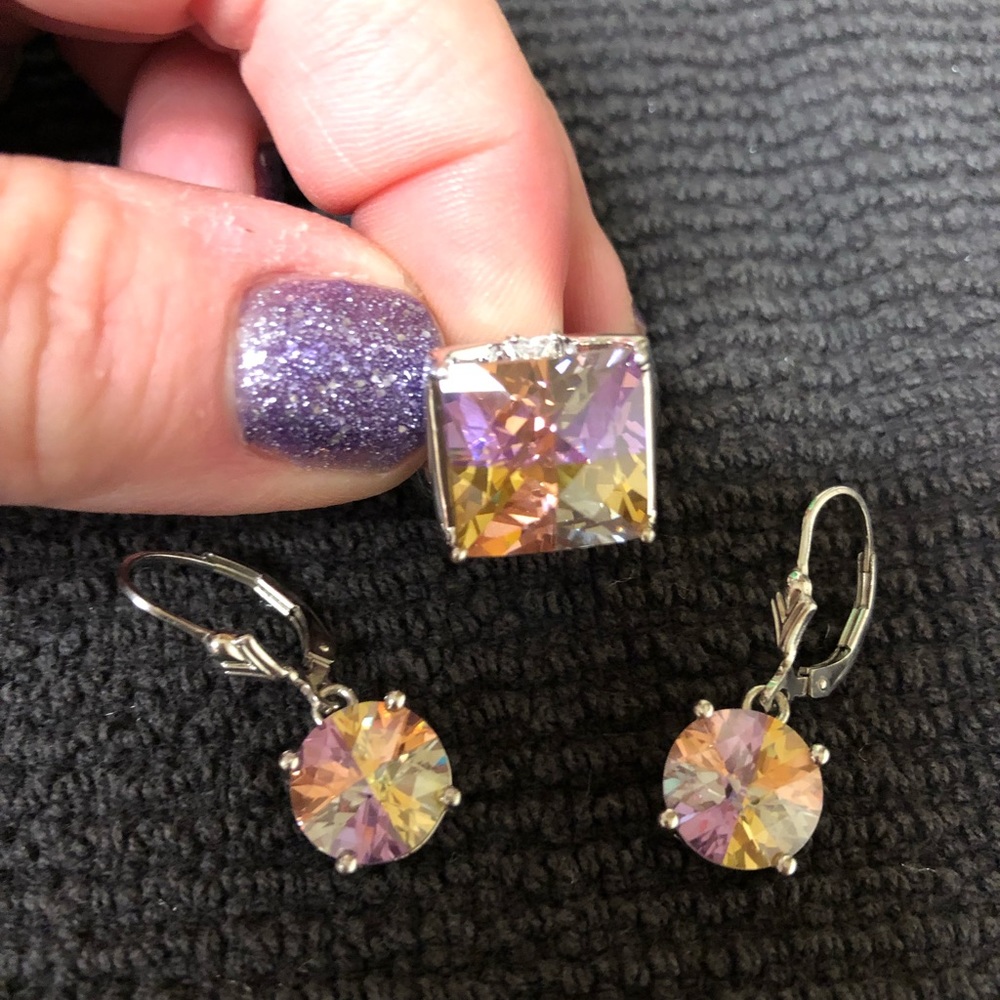 Turmaline earrings & ring